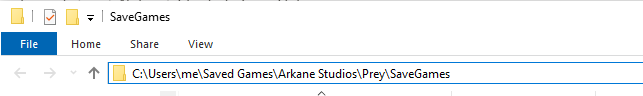 Prey save files folder path