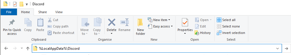 Discord Windows install location in File Explorer