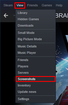 Steam screenshots gallery button