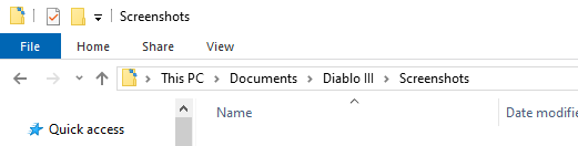 Diablo III screenshot folder